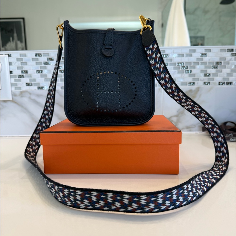 Hermès Evelyne TPM Taurillon Clemence Crossbody Bag -Caban - Picture 10 of 11
